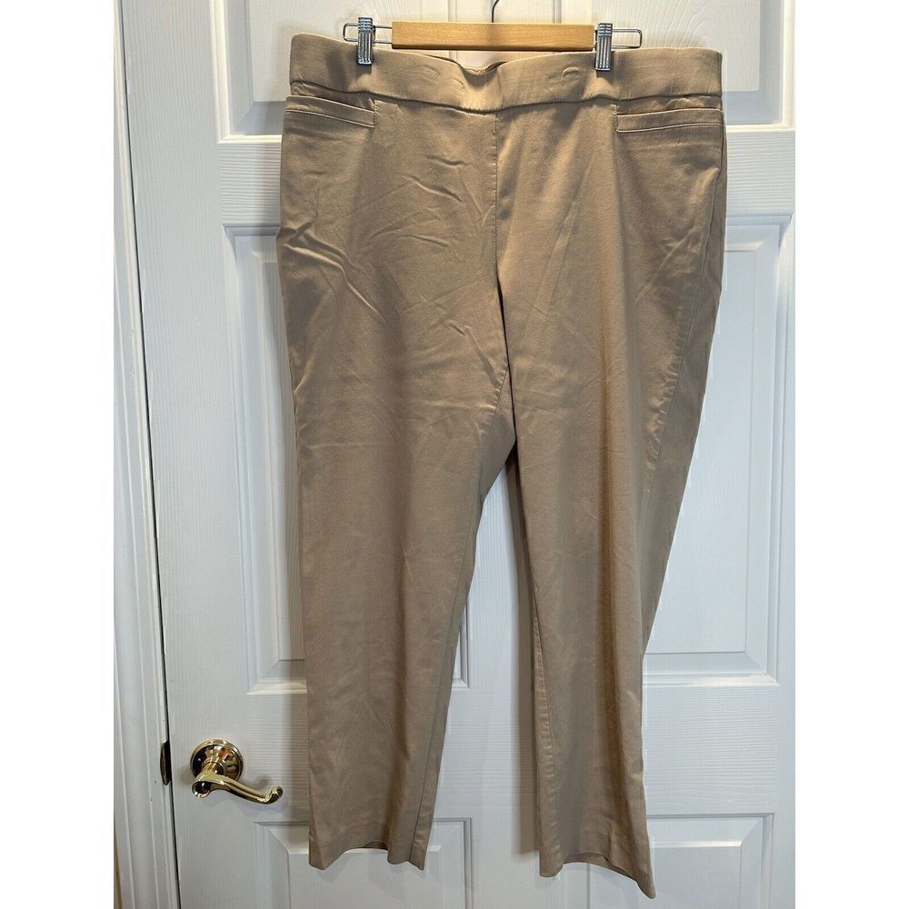Studio Works Women's size 18 WS Pants Beige Pull-On Waistband Pockets